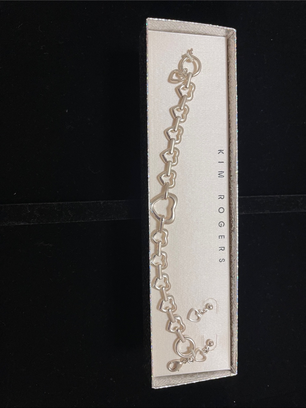 Kim Rogers silver heart necklace and earrings NWT